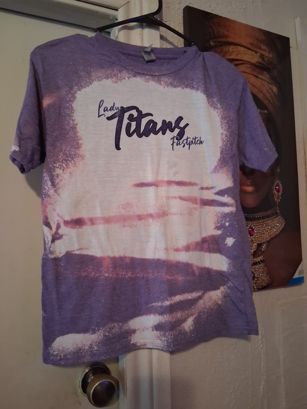 Lady Titans Tie-Dye Purple Graphic Tee for Kids